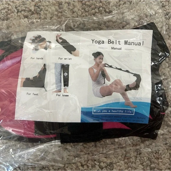 Pink Yoga Belt With Manual - Picture 2 of 4